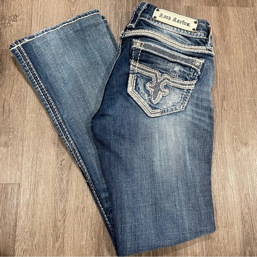 Rock Revival Blue Boot Cut Jeans for Women